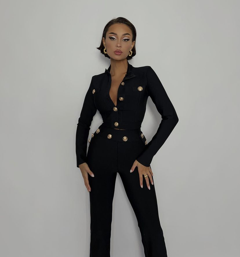 Men Formal Wear All Black - Nieuwe herfststijl zwarte kleur dames lange