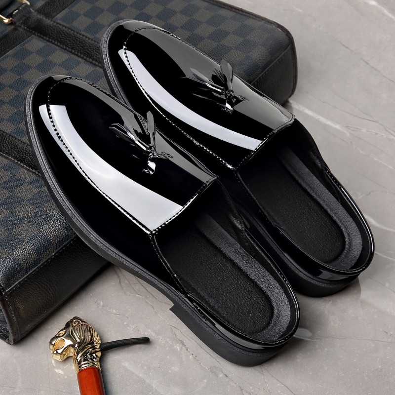 Heren zwarte lakleren muiltjes - Formal Men Daily Wear Footwear recensie en prijs