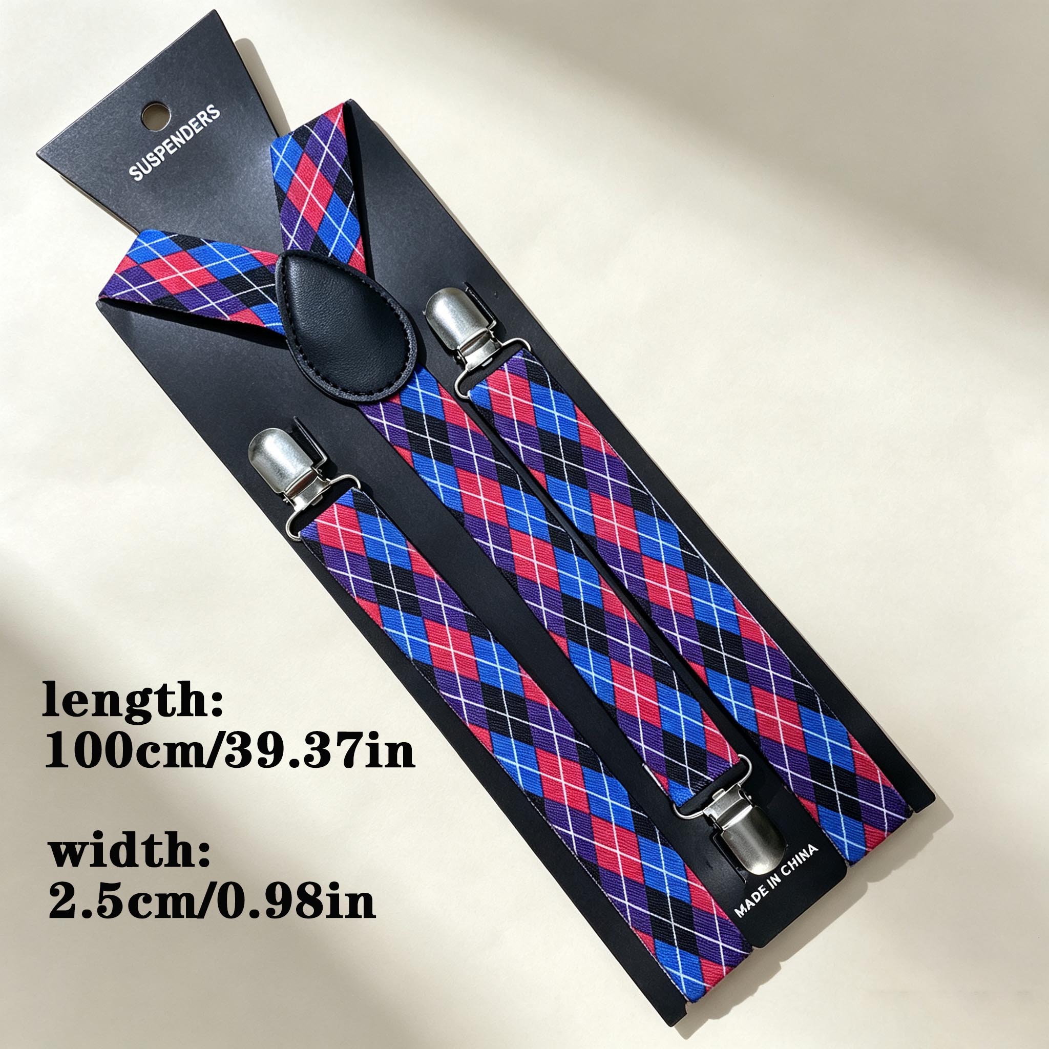 Paarse diamantpatroon, retro h - Men'S Formal Wear With Suspenders recensie en prijs