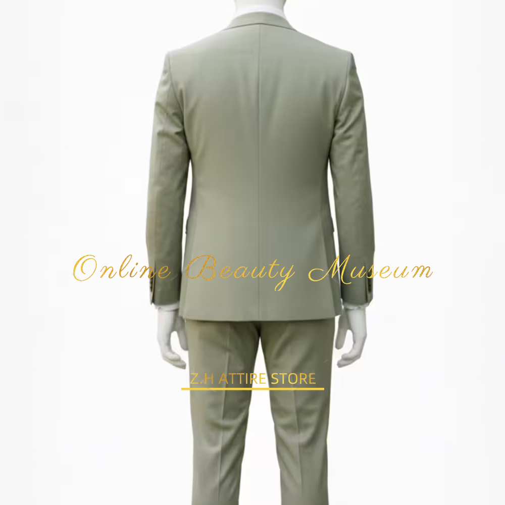 Heren Sage Green 3-delige pak, - Men Formal Wear Modern recensie en prijs